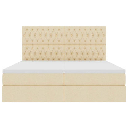 Opslag bed met matras met opslag Crème 180 x 200 cm Nep Leer
