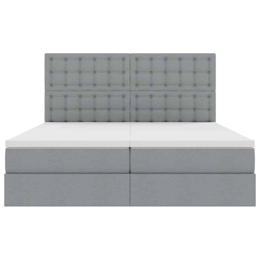 Opslag bed met matras Lichtgrijs 180 x 200 cm Nep Leer
