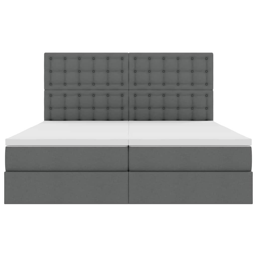 Opslag bed met matras Donkergrijs 180 x 200 cm Nep Leer