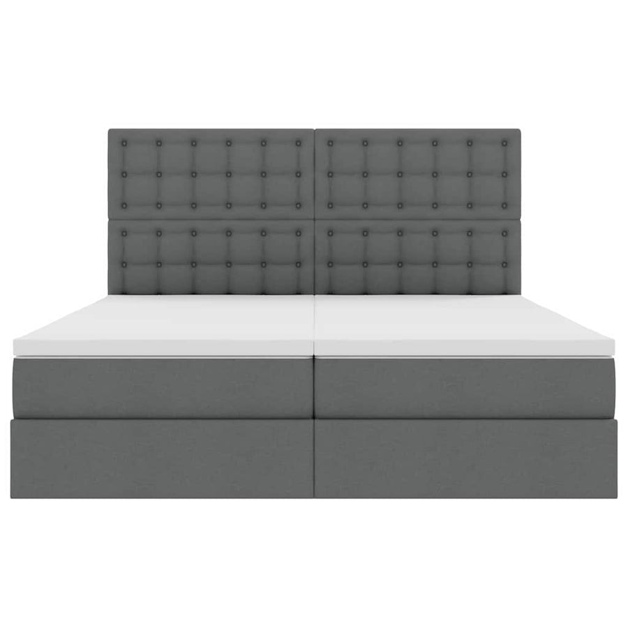 Opslag bed met matras Donkergrijs 180 x 200 cm Nep Leer