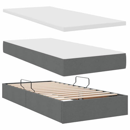 Opslag bed met matras Donkergrijs 180 x 200 cm Nep Leer