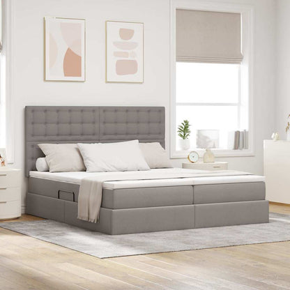 Opslag bed met matras met opslag Taupe 180 x 200 cm Nep Leer