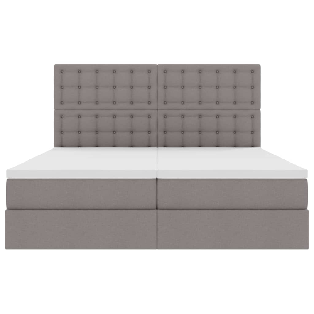 Opslag bed met matras met opslag Taupe 180 x 200 cm Nep Leer