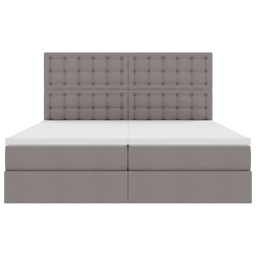 Opslag bed met matras met opslag Taupe 180 x 200 cm Nep Leer