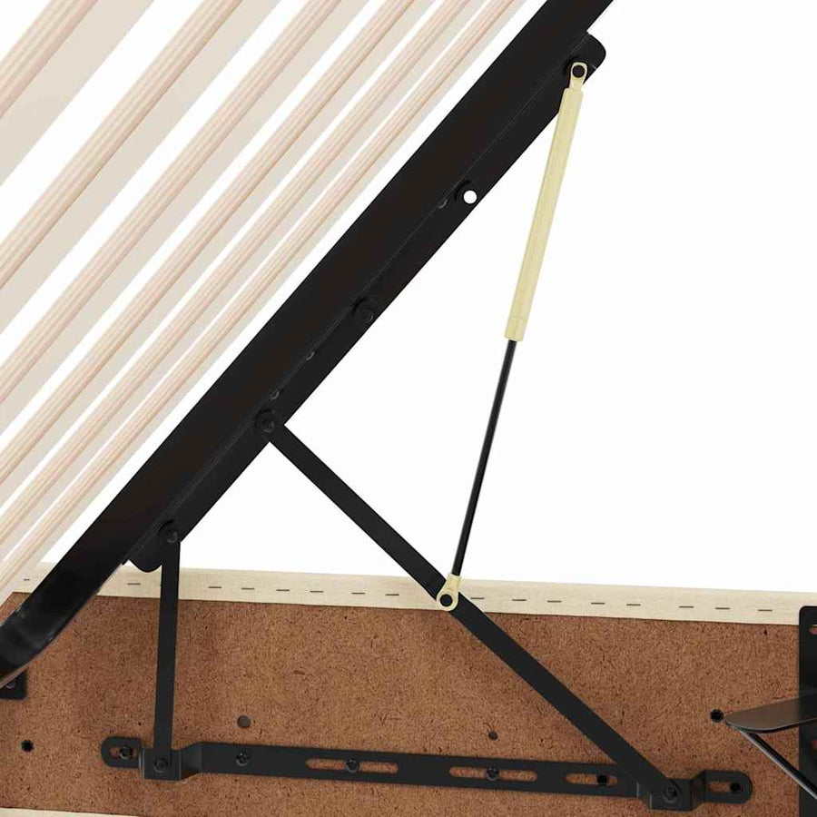 Opslag bed met matras met opslag Crème 180 x 200 cm Nep Leer