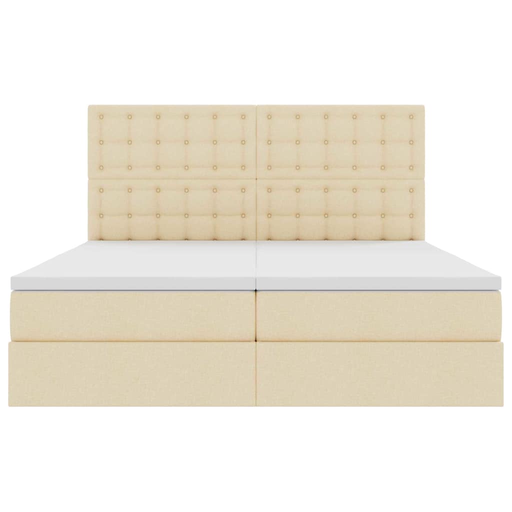 Opslag bed met matras met opslag Crème 180 x 200 cm Nep Leer