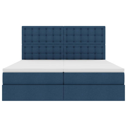 Opslag bed met matras met opslag Blauw 180 x 200 cm Nep Leer