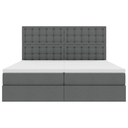 Opslag bed met matras Donkergrijs 200 x 200 cm Nep Leer
