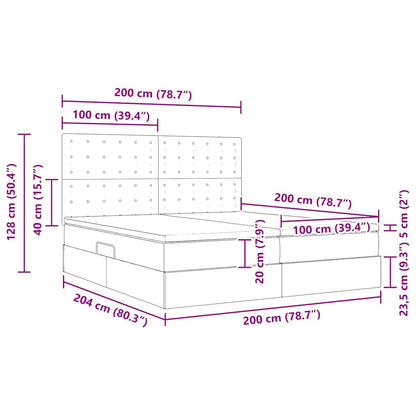 Opslag bed met matras met opslag Blauw 200 x 200 cm Nep Leer