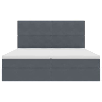 Opslag bed met matras Donkergrijs 180 x 200 cm Fluweel
