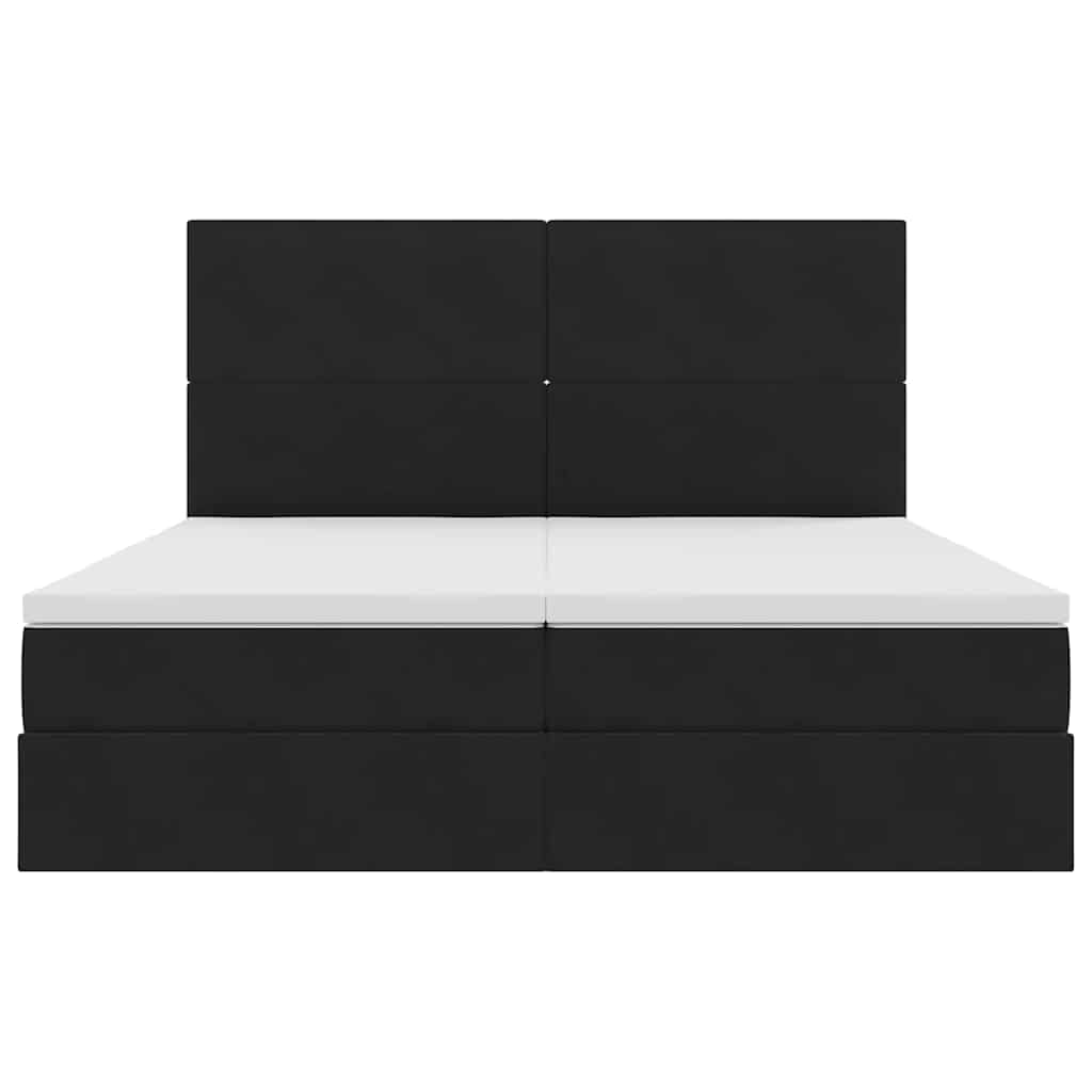Opslag bed met matras met hoofdeinde Zwart 180 x 200 cm Fluweel