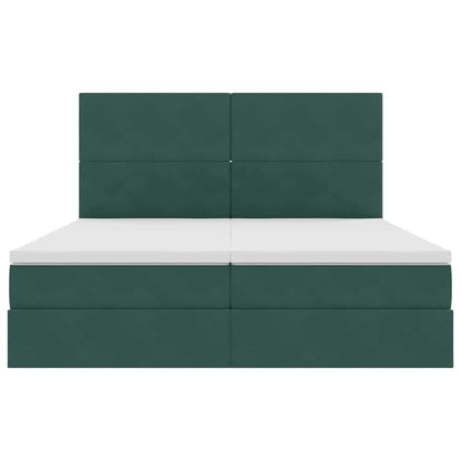 Opslag bed met matras Donkergroen 180 x 200 cm Fluweel