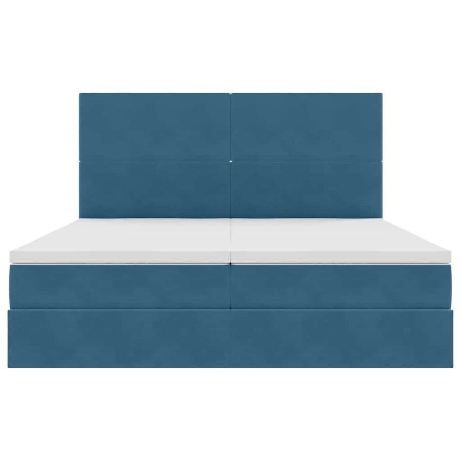 Opslag bed met matras Donkerblauw 180 x 200 cm Fluweel
