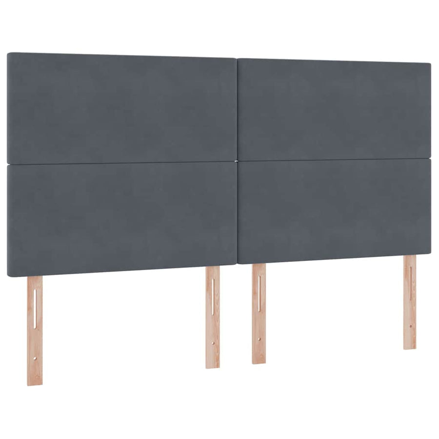 Opslag bed met matras Donkergrijs 200 x 200 cm Fluweel