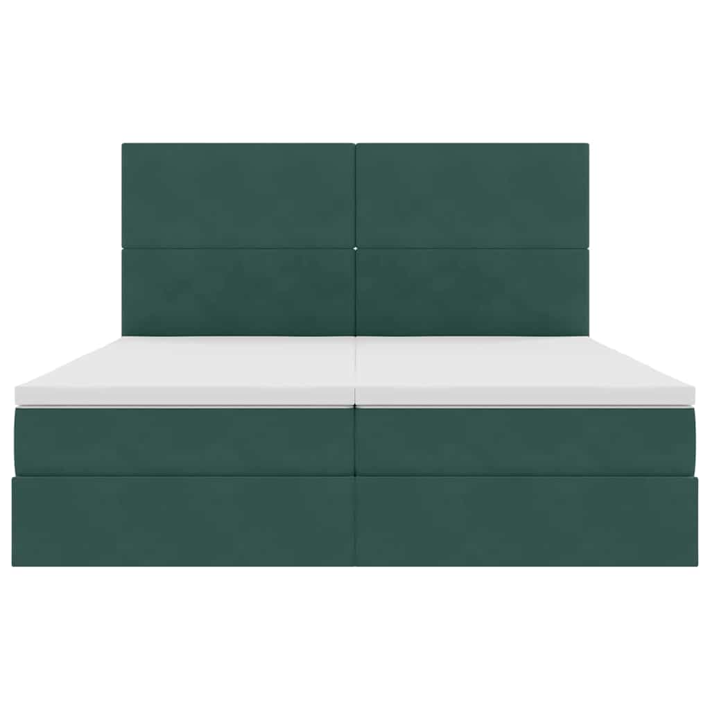 Opslag bed met matras Donkergroen 200 x 200 cm Fluweel