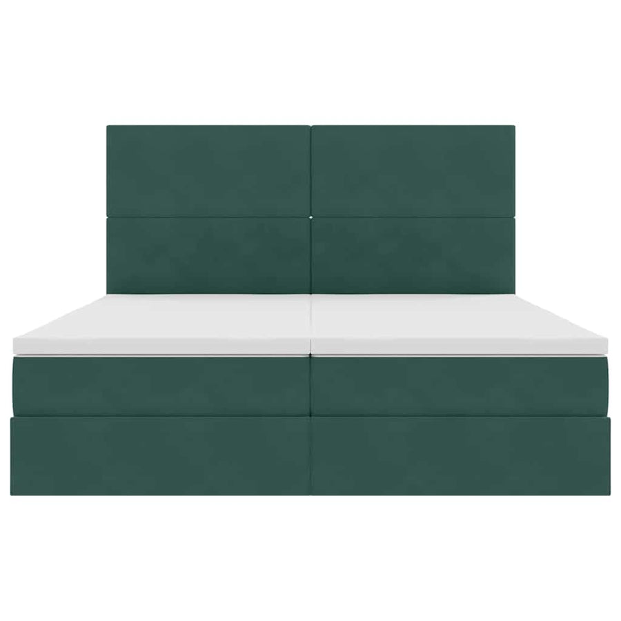 Opslag bed met matras Donkergroen 200 x 200 cm Fluweel