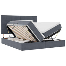 Opslag bed met matras Donkergrijs 200 x 200 cm Fluweel