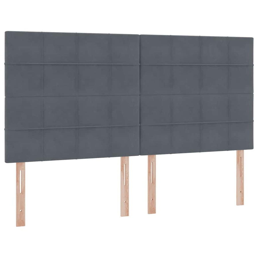 Opslag bed met matras Donkergrijs 200 x 200 cm Fluweel