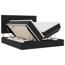 Opslag bed met matras met hoofdeinde Zwart 200 x 200 cm Fluweel