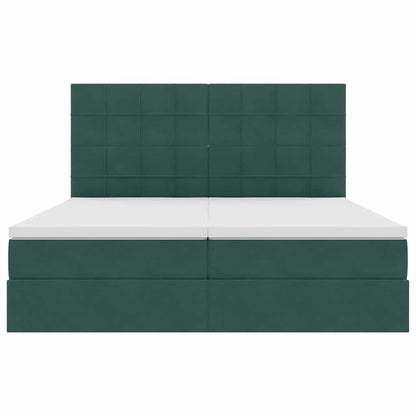 Opslag bed met matras Donkergroen 200 x 200 cm Fluweel
