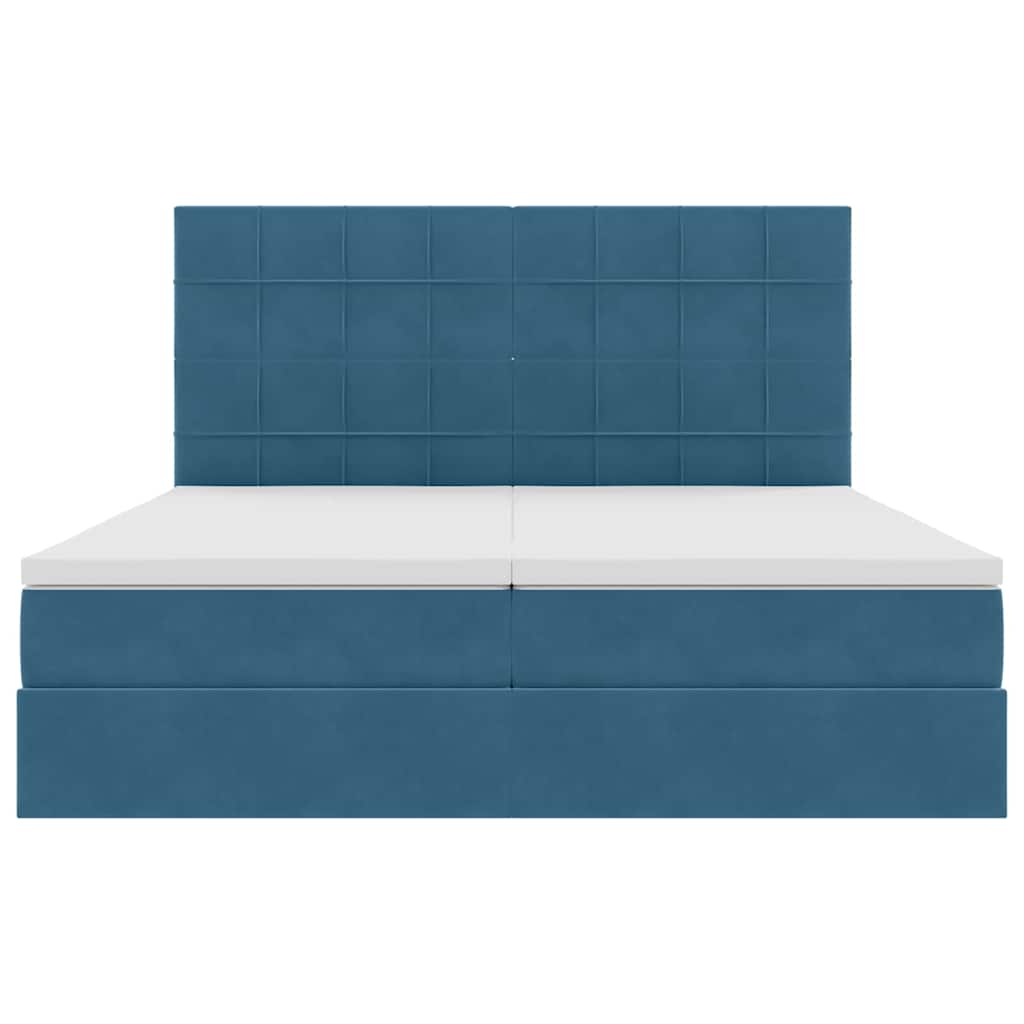 Opslag bed met matras Donkerblauw 200 x 200 cm Fluweel