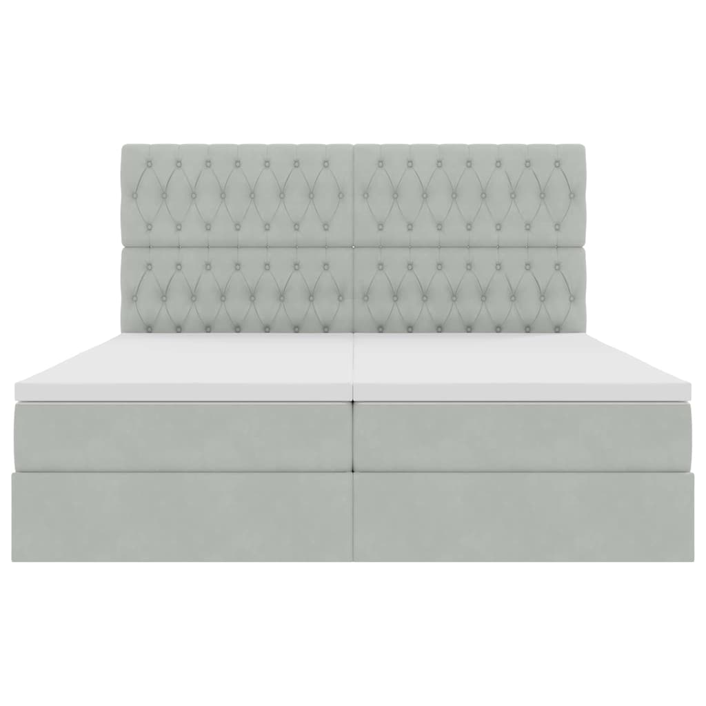 Opslag bed met matras Lichtgrijs 180 x 200 cm Fluweel