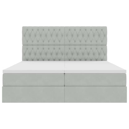 Opslag bed met matras Lichtgrijs 180 x 200 cm Fluweel