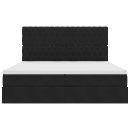 Opslag bed met matras met hoofdeinde Zwart 180 x 200 cm Fluweel