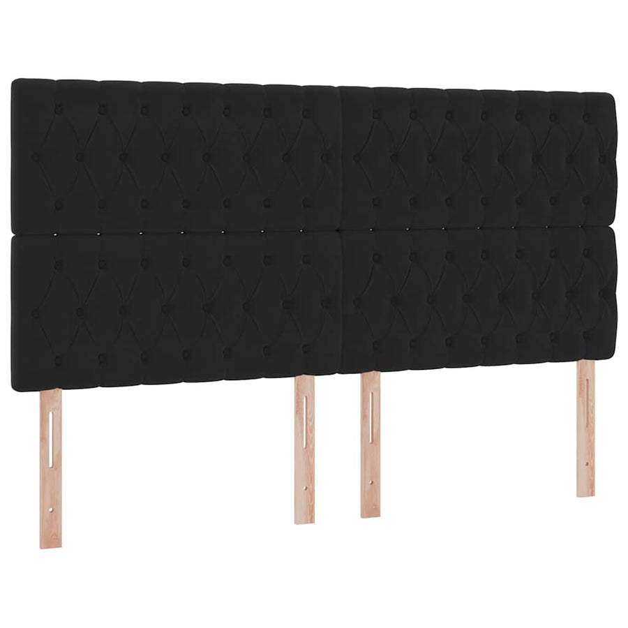 Opslag bed met matras met hoofdeinde Zwart 180 x 200 cm Fluweel