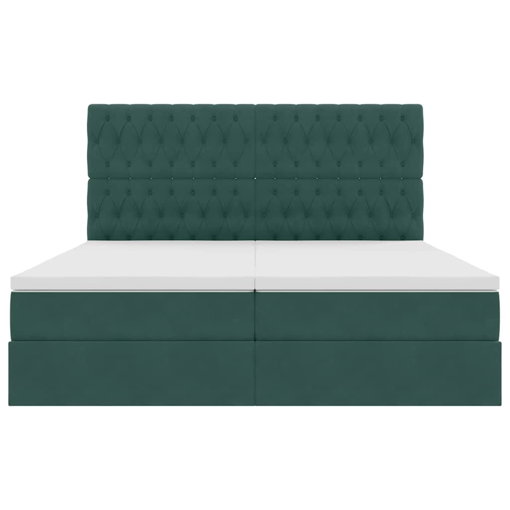 Opslag bed met matras Donkergroen 180 x 200 cm Fluweel