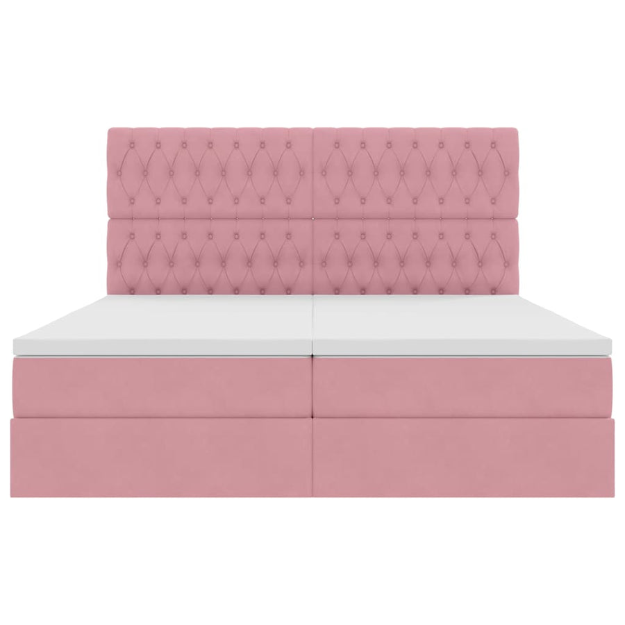Opslag bed met matras met hoofdeinde Roze 180 x 200 cm Fluweel
