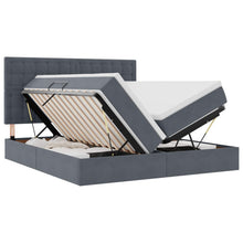 Opslag bed met matras Donkergrijs 180 x 200 cm Fluweel