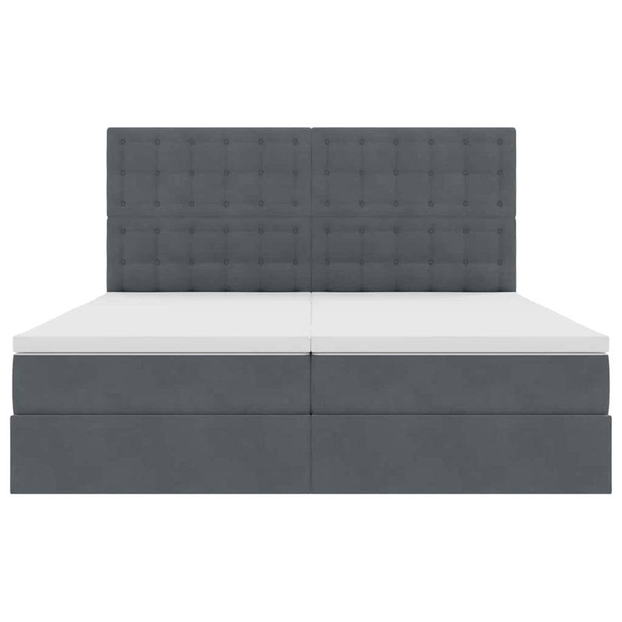 Opslag bed met matras Donkergrijs 180 x 200 cm Fluweel