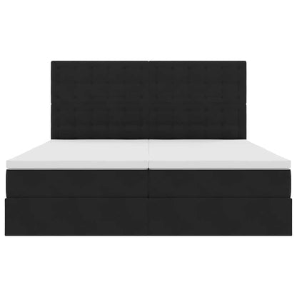 Opslag bed met matras met hoofdeinde Zwart 180 x 200 cm Fluweel