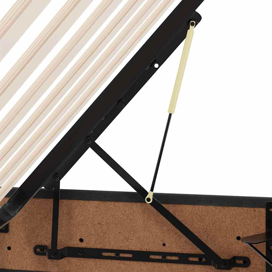 Opslag bed met matras met hoofdeinde Zwart 200 x 200 cm Fluweel