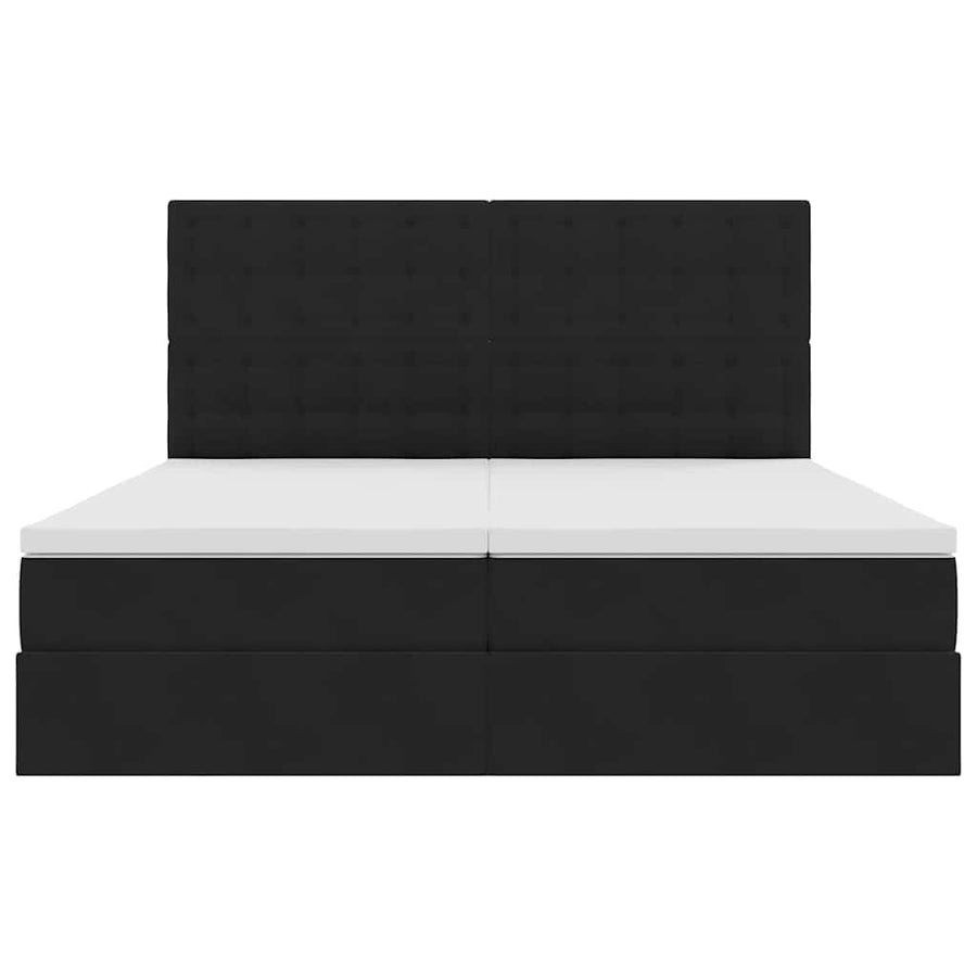 Opslag bed met matras met hoofdeinde Zwart 200 x 200 cm Fluweel