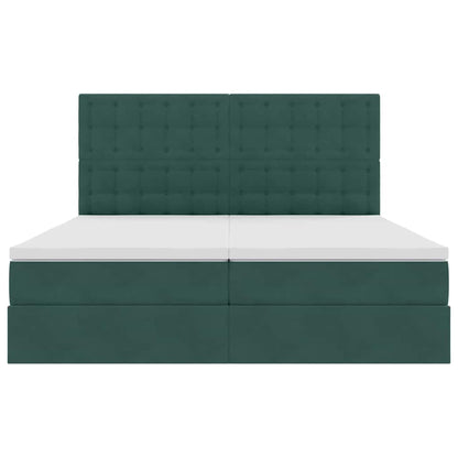 Opslag bed met matras Donkergroen 200 x 200 cm Fluweel