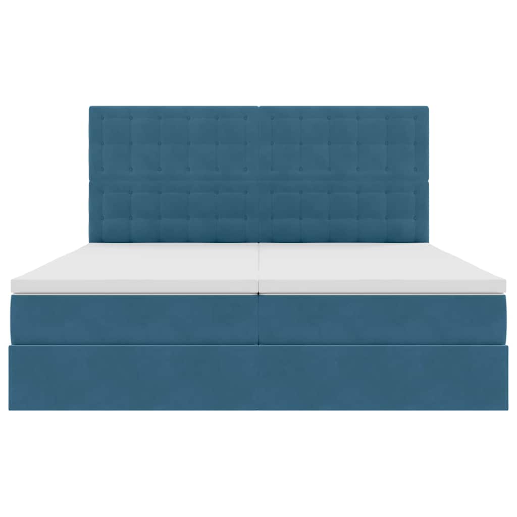 Opslag bed met matras Donkerblauw 200 x 200 cm Fluweel