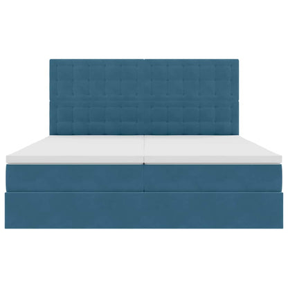 Opslag bed met matras Donkerblauw 200 x 200 cm Fluweel