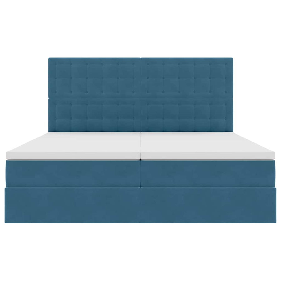 Opslag bed met matras Donkerblauw 200 x 200 cm Fluweel