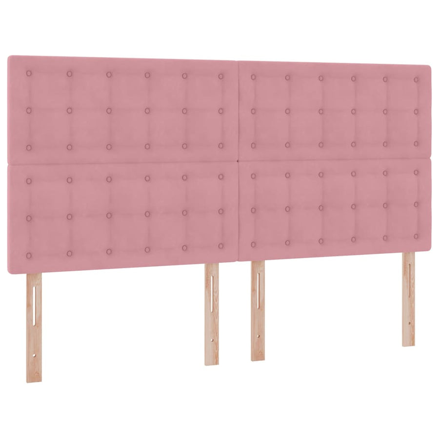 Opslag bed met matras met hoofdeinde Roze 200 x 200 cm Fluweel