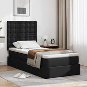 Opbergbed met LED 90x190 cm zwart