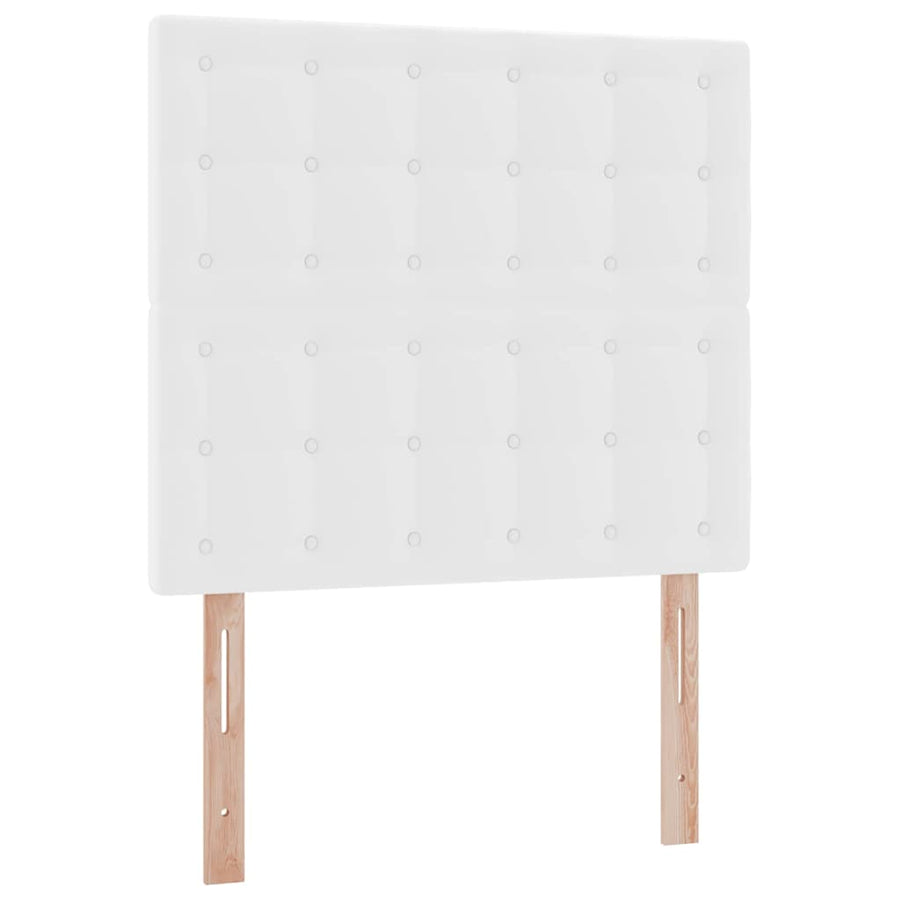 Opbergbed met LED met matras Puur Wit 90 x 190 cm Nep Leer