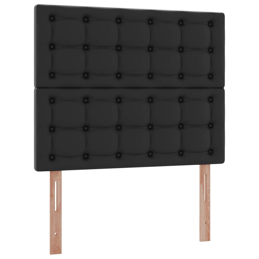 Opbergbed met LED met matras Zwart 120 x 190 cm Nep Leer