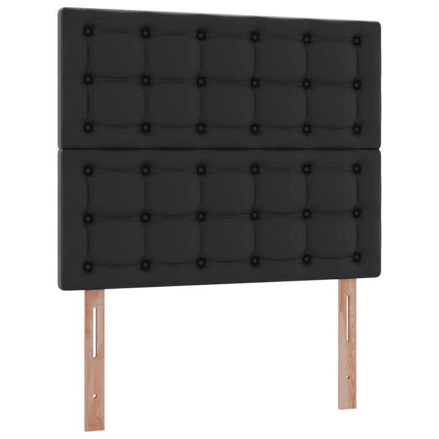 Opbergbed met LED met matras Zwart 120 x 190 cm Nep Leer