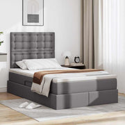 Opbergbed grijs 120x200 cm met LED