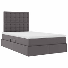 Bed met LED -striplichten met hoofdeinde Grijs 120 x 200 cm PVC