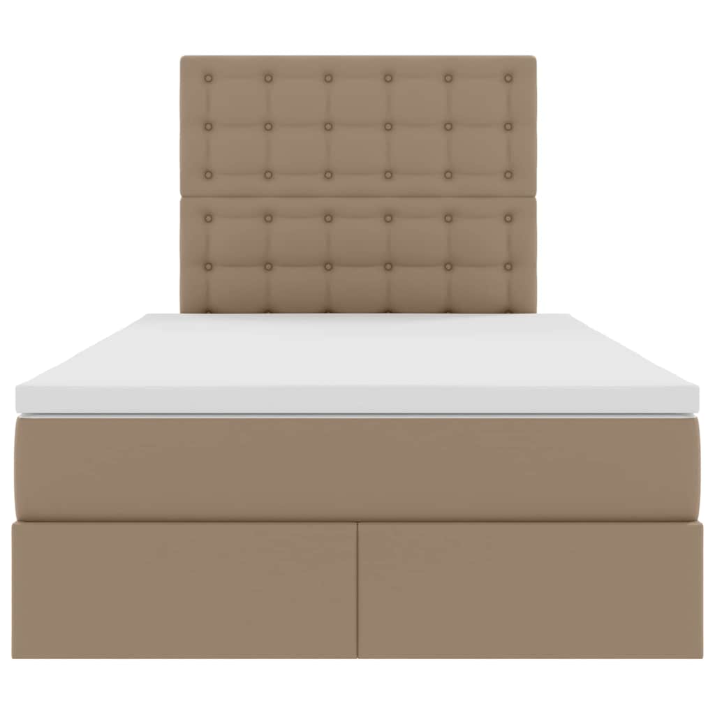 Bed met LED -striplichten Cappuccino 120 x 200 cm PVC