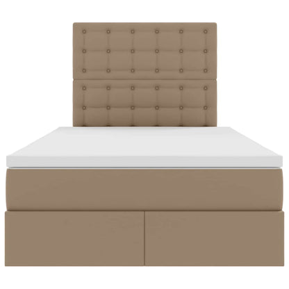 Bed met LED -striplichten Cappuccino 120 x 200 cm PVC