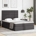 Opbergbed 140x200 cm grijs met LED en matras